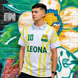 Camisa Bucaramanga retro amarilla clásica estilo tradicional para hinchas